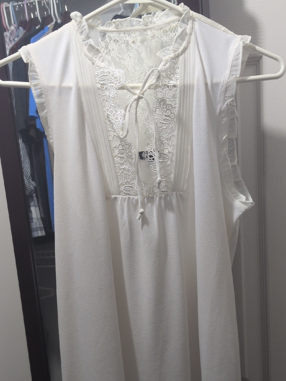 Express White Lace-Front Sleeveless Chemise
